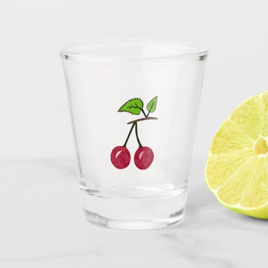 Rode kersen shot glas (Voorkant)