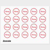 Rode kersen smaak ronde sticker (Vel)