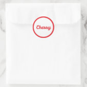 Rode kersen smaak ronde sticker (Tas)