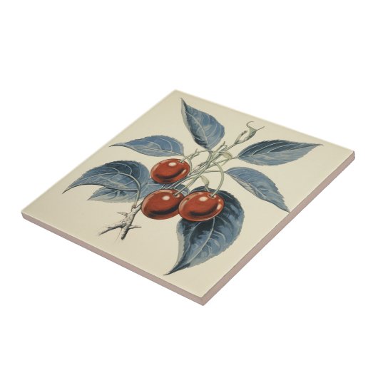 Rode kersen tegeltje (Zijkant)
