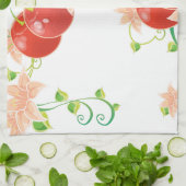 Rode kersen theedoek (Gevouwen)