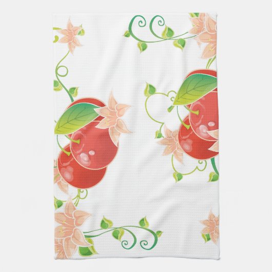 Rode kersen theedoek (Verticaal)