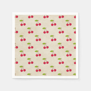 Rode Kersen Tiny Cherry Print Rustiek  Servet
