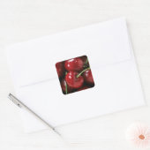 RODE KERSEN, VIERKANTE STICKERS (Envelop)