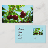 Rode kersen - voeg je eigen aanraking toe visitekaartje (Voorkant / Achterkant)