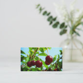 Rode kersen - voeg je eigen aanraking toe visitekaartje (Staand voorkant)