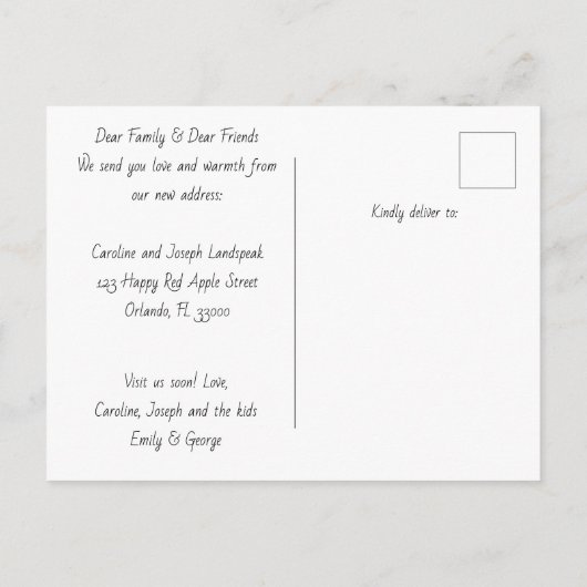 Rode kersen voor nieuw huis aankondigingskaart (Achterkant)