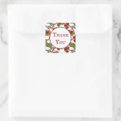  rode kersen Waterverf dank u Vierkante Sticker (Tas)