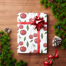 Rode Kersen Waterverf Illustratie Cadeaupapier