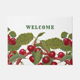  Rode Kersen Waterverf Welkom Deurmat