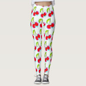rode kersen wit leggings (Voorkant)