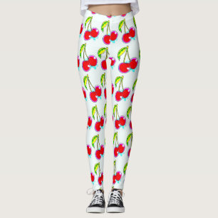 rode kersen wit leggings