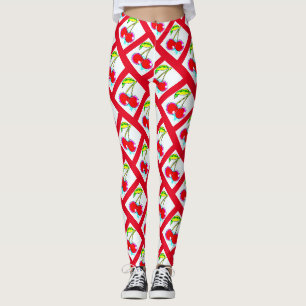 Rode kersen, wit Thunder_Cove Leggings