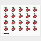 Rode Kersen Witte Aangepaste Feest Favor Ronde Sticker (Vel)