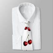 Rode Kersen Witte Stropdas of Kies Kleur (Gebonden)