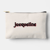 Rode Kersen + Zwarte Cabana Stripe Luxe Make-up Etui (Voorkant)