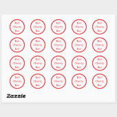 Rode Kersenbar Smaak Ronde Sticker (Vel)