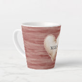 Rode Kersenbloes Crème Hart XOXO Latte Mok (Linkerhoek)