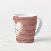 Rode Kersenbloes Crème Hart XOXO Latte Mok (Rechterhoek)
