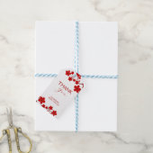 Rode Kersenbloesem Bloem Bruiloft Feest Cadeaulabel (Met Touw)