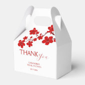 Rode Kersenbloesem Bruiloftsshower Bedankdoosjes (Voorkant Zijde)