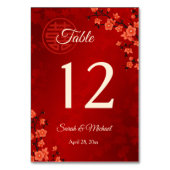 Rode Kersenbloesem Chinese bruiloft Kaart (Voorkant)