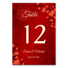 Rode Kersenbloesem Chinese bruiloft Kaart