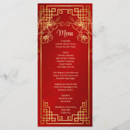 Rode Kersenbloesem Chinese Trouw Menu Kaart
