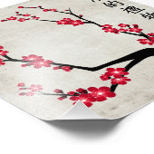 Rode kersenbloesem drie kunst "Geschenk van het le Foto Afdruk (Hoek)