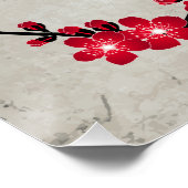 Rode kersenbloesem drie kunst 'Gift of life' Perfect Poster (Hoek)