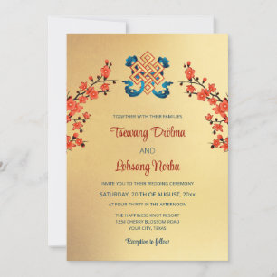 Rode Kersenbloesem Eindeloze knoop Tibetaanse brui Kaart