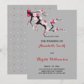 Rode Kersenbloesem Roze Witte bloemen trouwkaart Kaart (Voorkant / Achterkant)