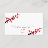 Rode Kersenbloesem Theme Wedding Place Card Plaatskaartje (Voorkant)