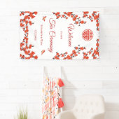 Rode Kersenbloesem Witte Theeceremonie Spandoek (Insitu)