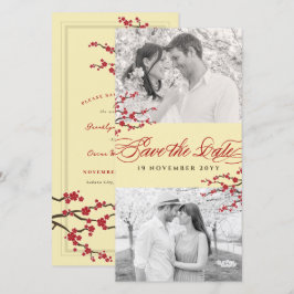 Rode Kersenbloesems Aziatische Zen Sakura Bloemen Save The Date