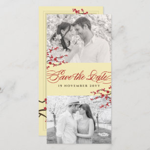 Rode Kersenbloesems Aziatische Zen Sakura Bloemen Save The Date