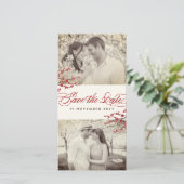 Rode Kersenbloesems Aziatische Zen Sakura Bloemen  Save The Date (Staand voorkant)