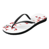 Rode Kersenbloesems Dubbele Xi Chique Chinese Brui Teenslippers (Schuin)