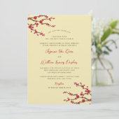 Rode Kersenbloesems Sakura Bloemen Aziatische Brui Kaart (Staand voorkant)