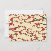 Rode Kersenbloesems Sakura Bloemen Aziatische Brui Kaart (Achterkant)