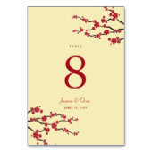 Rode Kersenbloesems Sakura Bloemen Aziatische Brui Kaart (Voorkant)