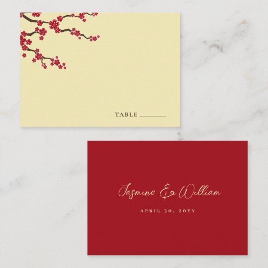 Rode Kersenbloesems Sakura Bloemen Aziatische Brui Plaatskaartje (Voorkant / Achterkant)