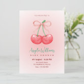 Rode kersenboog baby shower kaart (Staand voorkant)