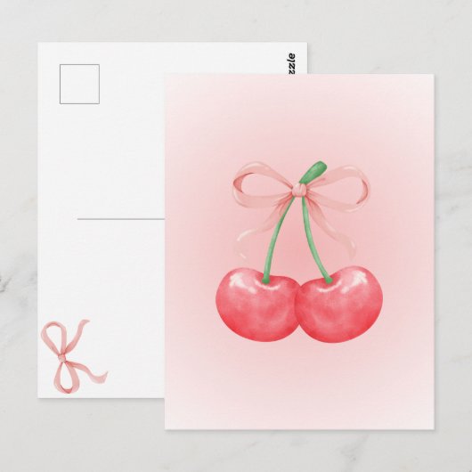 Rode kersenboog briefkaart (Voorkant / Achterkant)