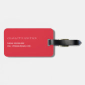 Rode kersenboog roze naam bagagelabel (Achterkant horizontaal)