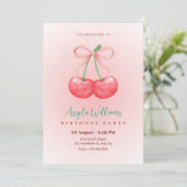 Rode kersenboog verjaardag kaart (Staand voorkant)