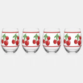 Rode kersenclusters wijnglas zonder voet (Rechts)