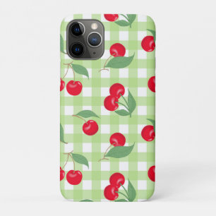 Rode Kersenfruit Groene Bladeren Pastel Houthakker Case-Mate iPhone Case