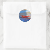 Rode kersengarnaal ronde sticker (Tas)