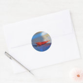 Rode kersengarnaal ronde sticker (Envelop)